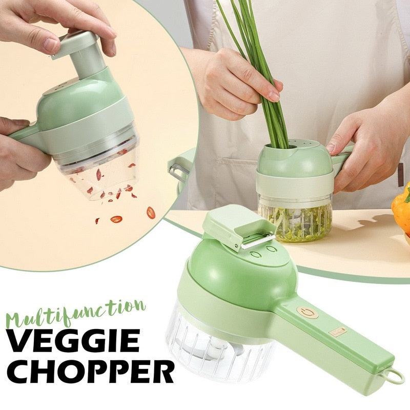 4 in 1 Kitchen Mini Handheld Electric Vegetable Cutter Set